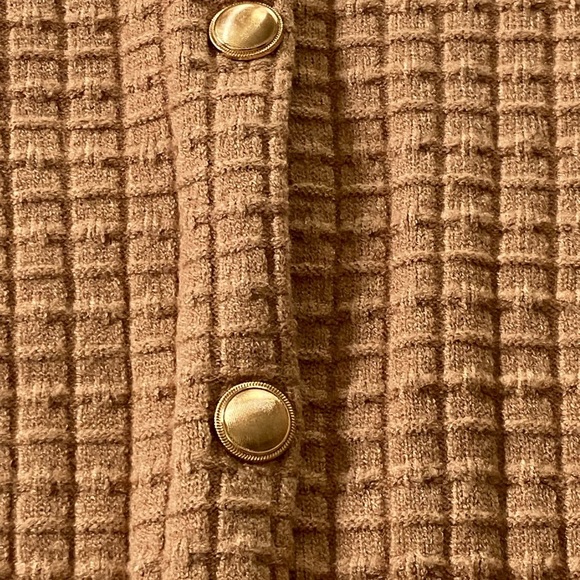 OfeefaN Amazon Waffle Knit Cardigan Old Money Minimalist Parisian Chic Size L - Picture 7 of 11